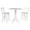 International Concepts Round 42, Round Pedestal Bar Height Table with 2 Bar Height Stools, White, 42 W, 42 L, 41.5 in H K08-42DPT-S6133-2 - alternate 1